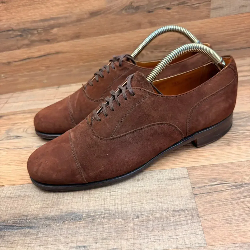 Cole Haan men size  9D Suede Oxfords Shoes Brown Suede